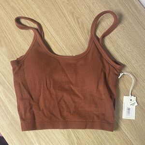 Rust Ribbed Crop Top